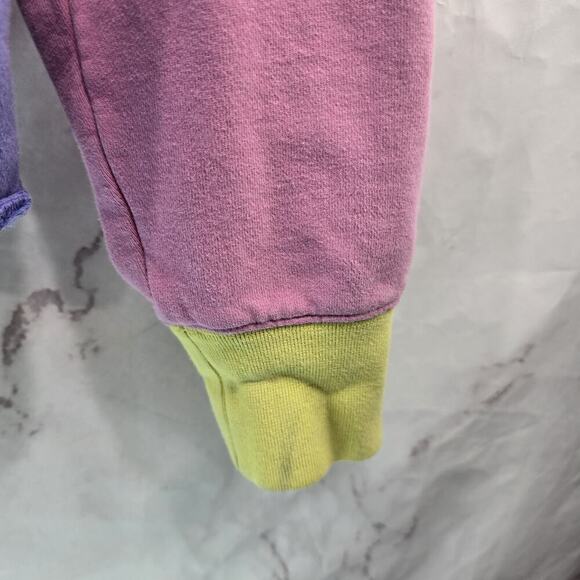 Teddy Fresh Hoodie Mens XL Pink Purple Sweatshirt Colorblock Heavyweight - Picture 4 of 13